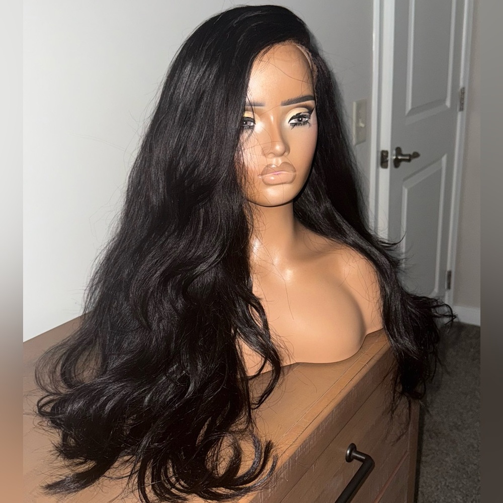Natural Black Wig - 100% Raw Human Hair Wig - HD Lace